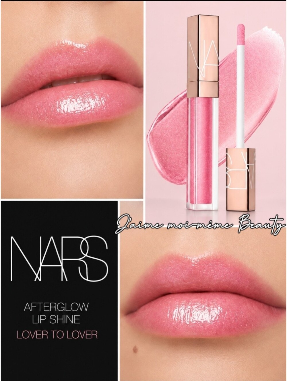 NARS Afterglow Lip Shine Gloss In Lover To Lover - Shimmering Cool Pink